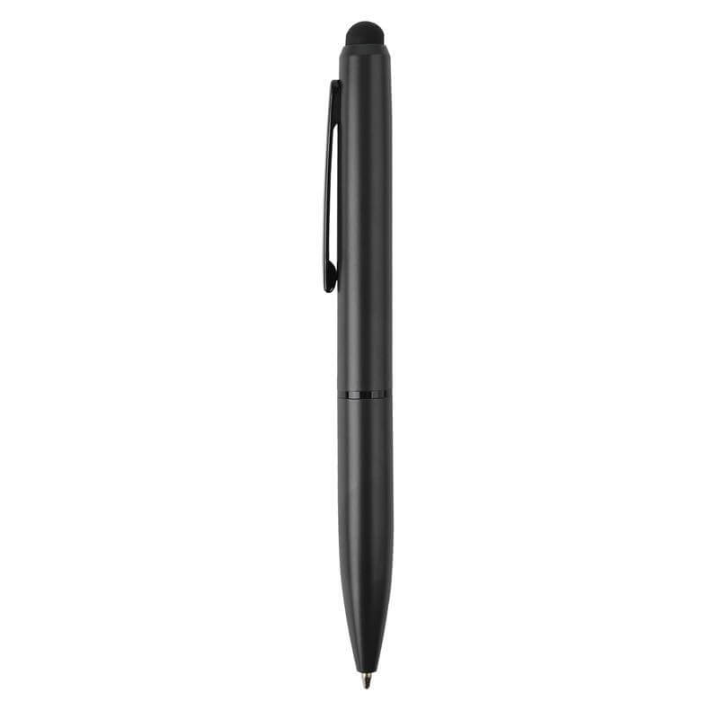 Metal Ballpoint Pen with Stylus - Black