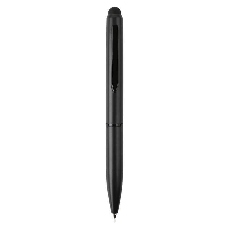 Metal Ballpoint Pen with Stylus - Black