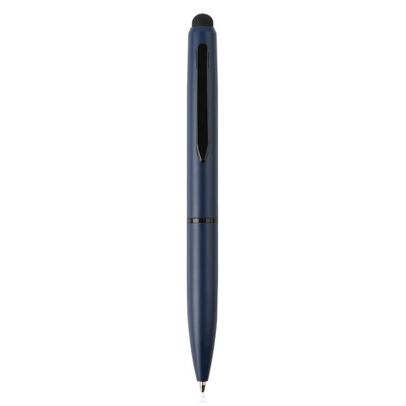 Metal Ballpoint Pen with Stylus - Blue