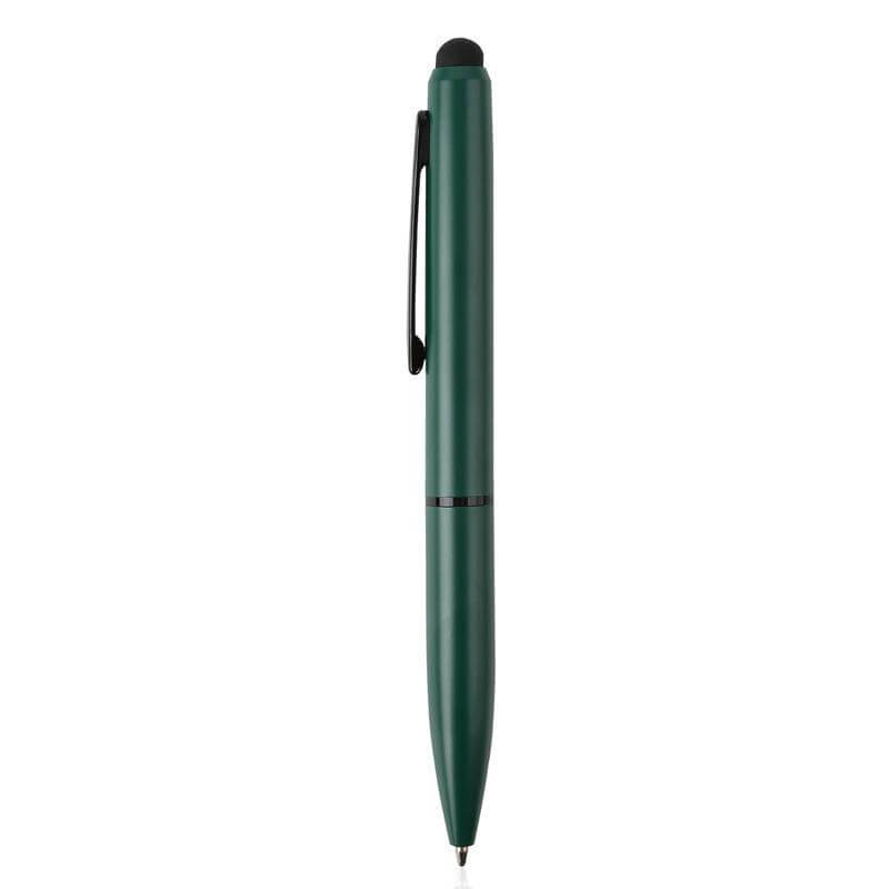 Metal Ballpoint Pen with Stylus - Green