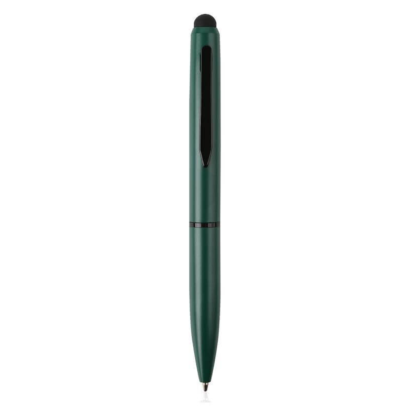 Metal Ballpoint Pen with Stylus - Green