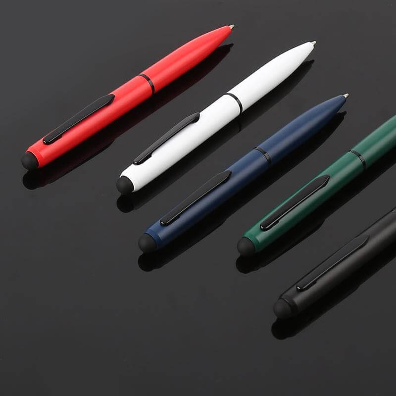 Metal Ballpoint Pen with Stylus - Green