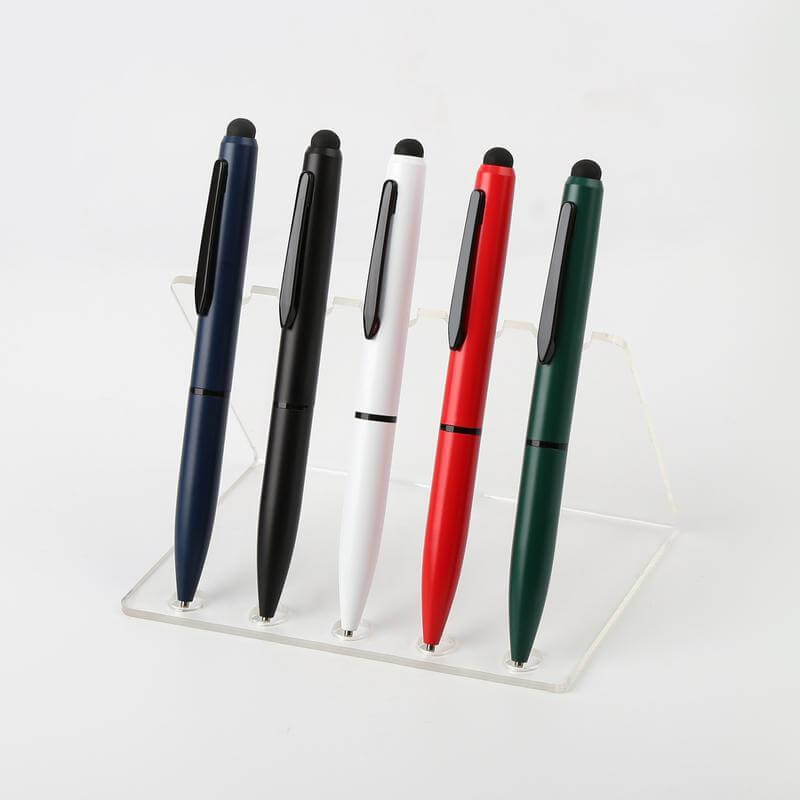 Metal Ballpoint Pen with Stylus - Green