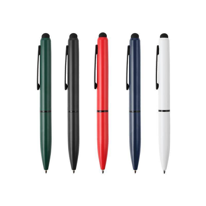 Metal Ballpoint Pen with Stylus - Green
