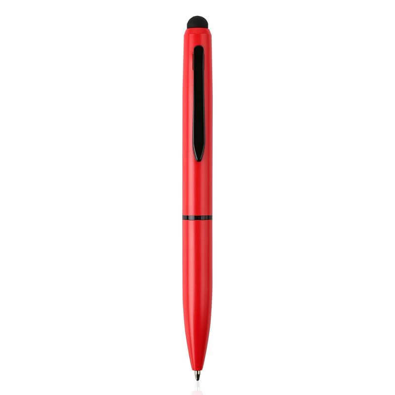Metal Ballpoint Pen with Stylus - Red