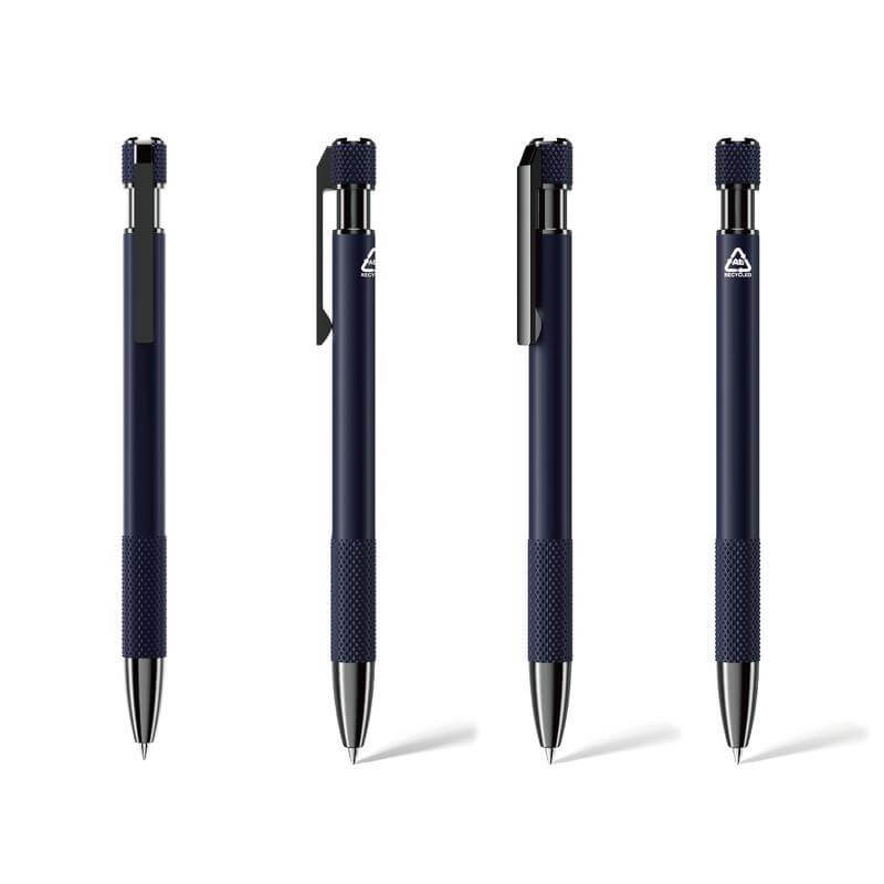 Recycled Aluminium Ballpoint Pen - Navy Blue