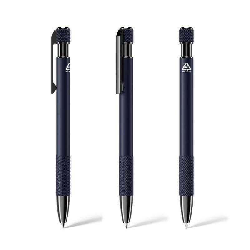Recycled Aluminium Ballpoint Pen - Navy Blue