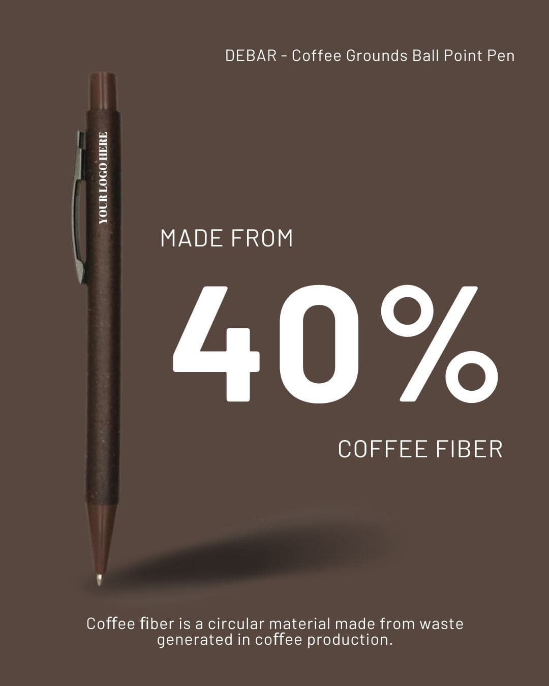 Coffee Grounds Ball Point Pen - Natural