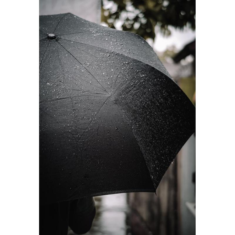 Santhome RPET Auto-Open 23" Umbrella with SPF50 UV Protection - Black