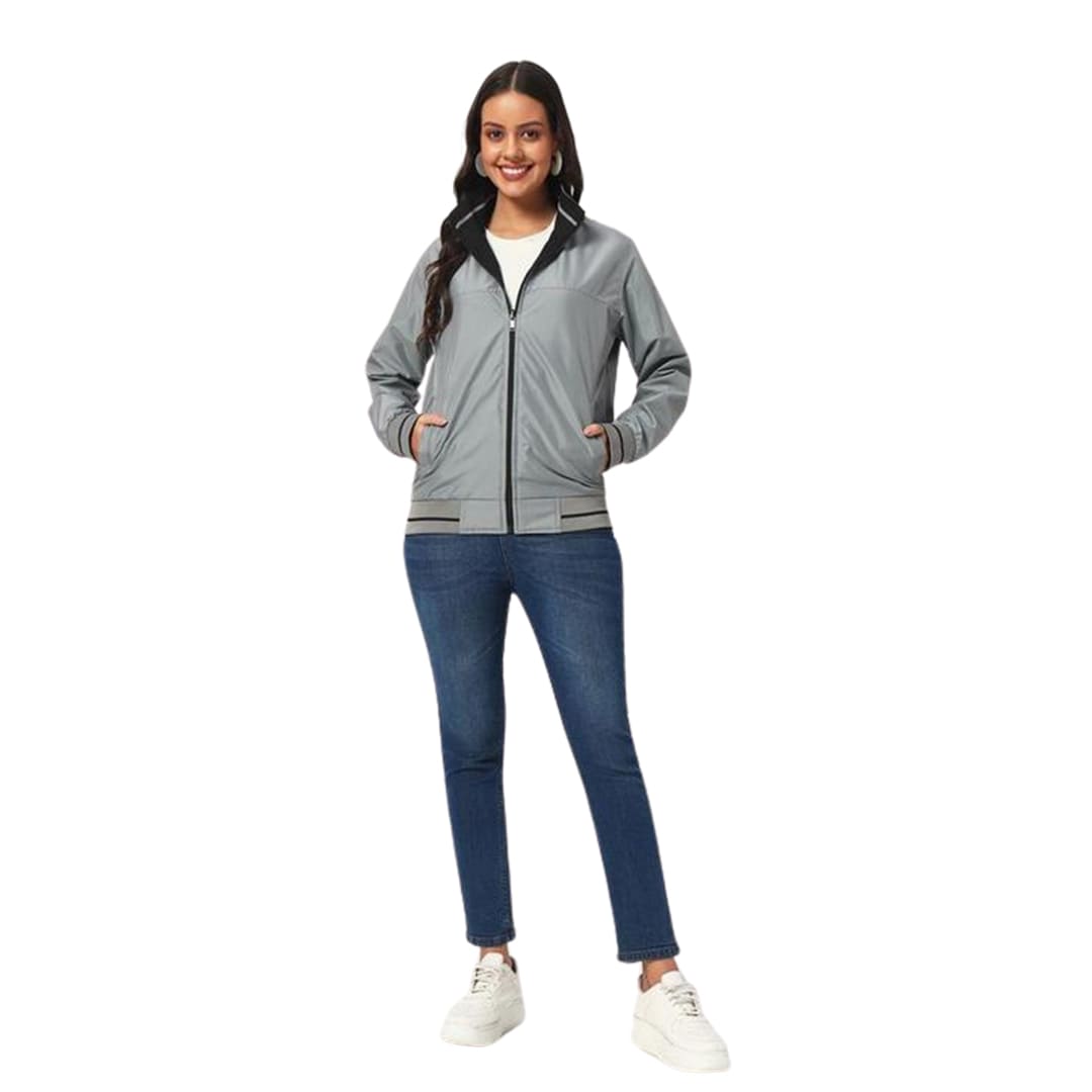 SANTHOME Women's Lightweight Reversible Bomber Jacket