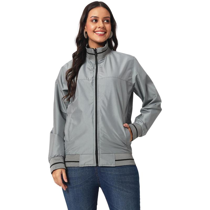 SANTHOME Women's Lightweight Reversible Bomber Jacket